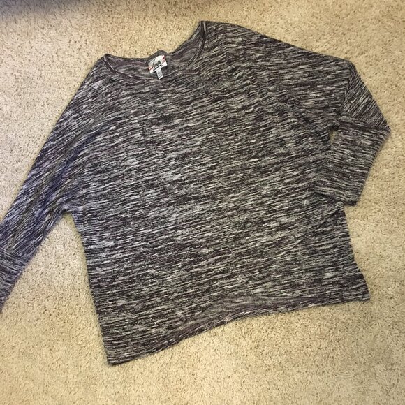 Lava Purple Marled Knit Rayon Blend Dolman Sleeve Wrap Hem Pullover - Picture 11 of 15